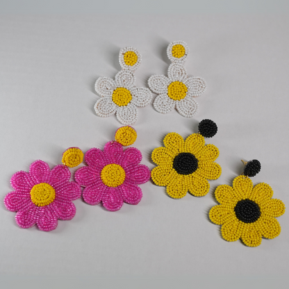 Desisnitch Handmade Floral Beaded Earrings