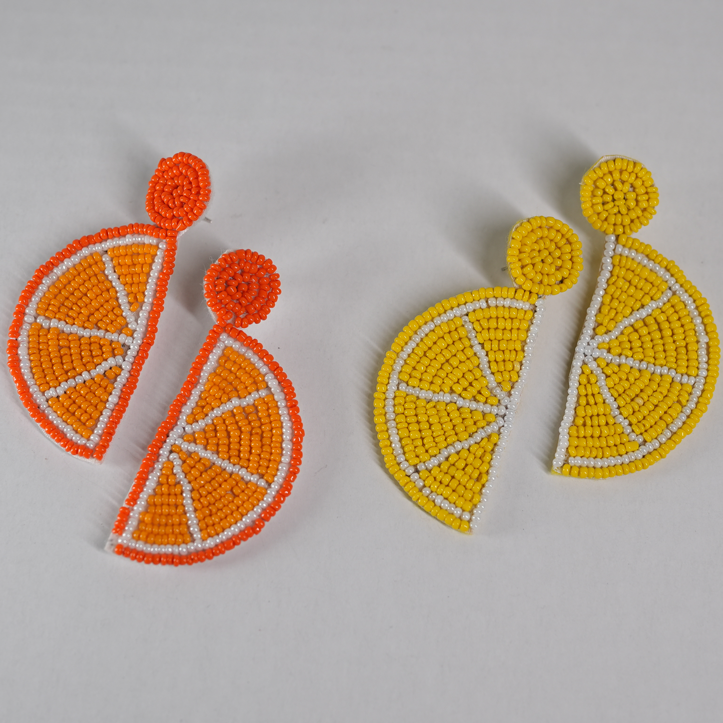 Handmade Citrus Beaded Earrings by Desisnitch