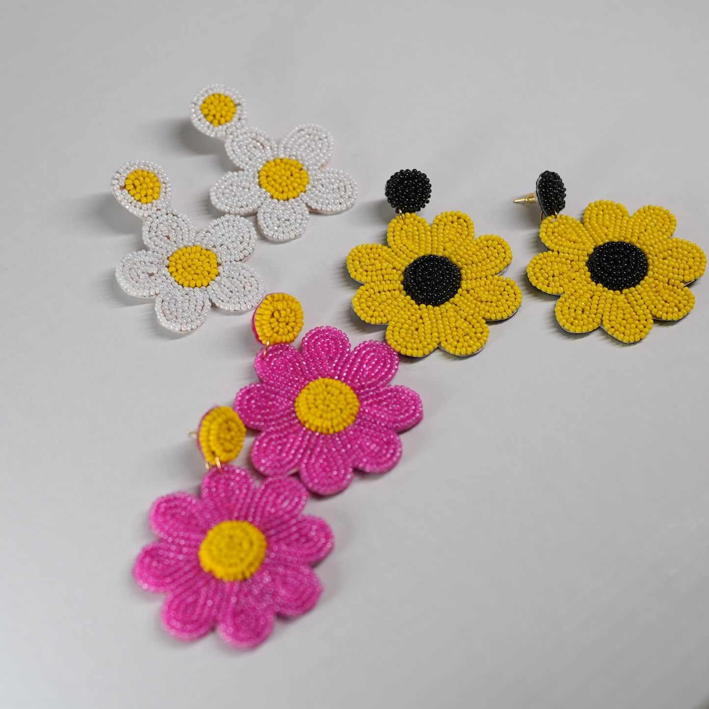 Desisnitch Handmade Floral Beaded Earrings