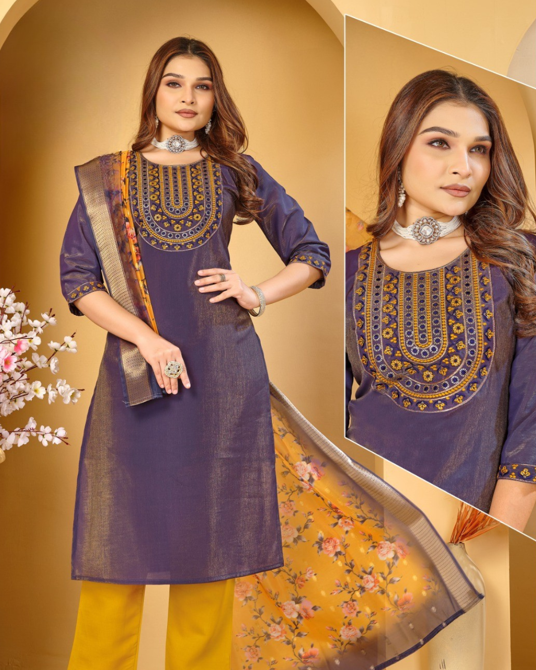 Elegant Ensemble in Roman Simmer Silk