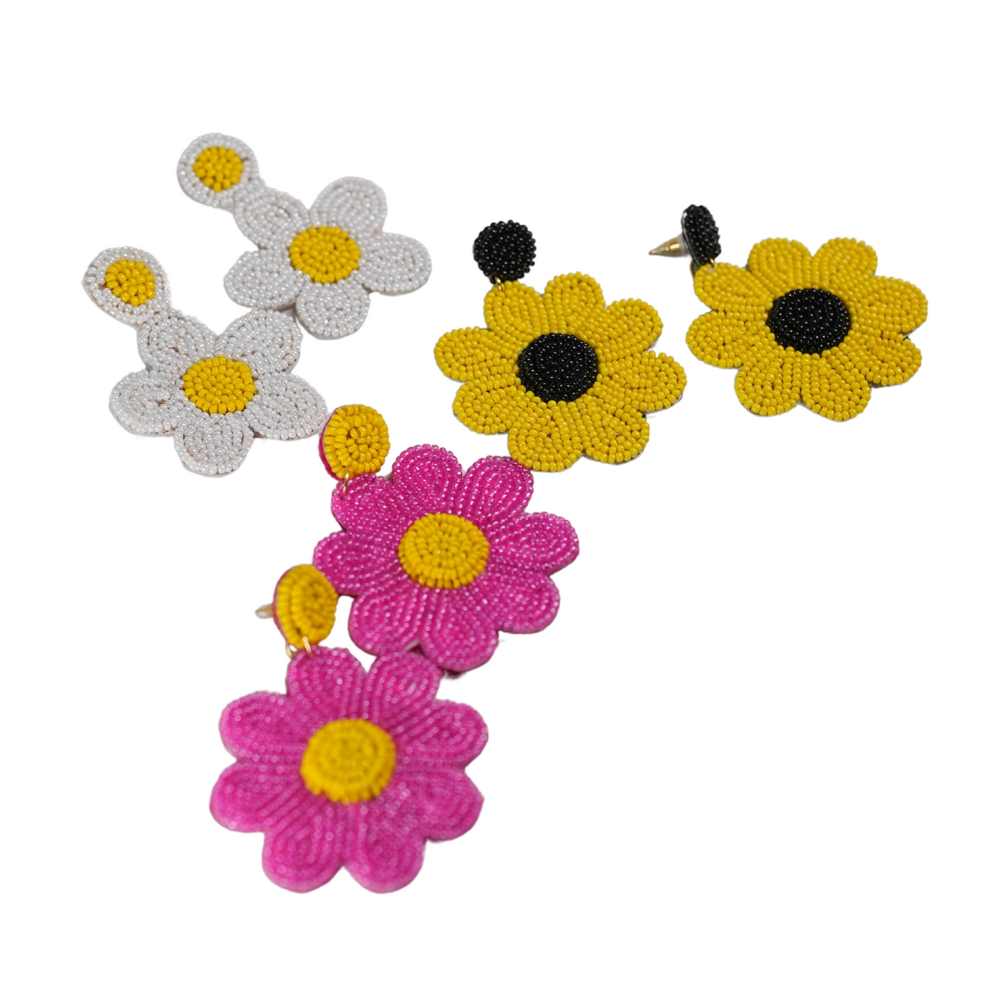 Desisnitch Handmade Floral Beaded Earrings