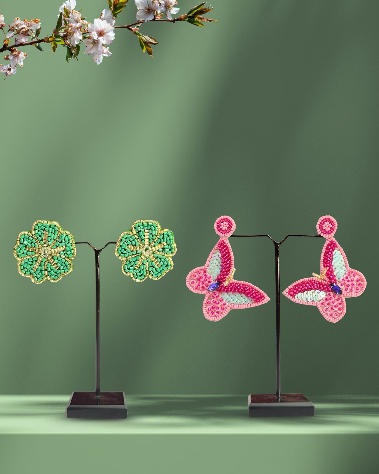 Desisnitch Handmade Earrings Combo – Bloom & Butterfly Edition (Set of 2 Pairs)