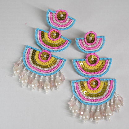 Desisnitch Handmade Lotus Drop Earrings