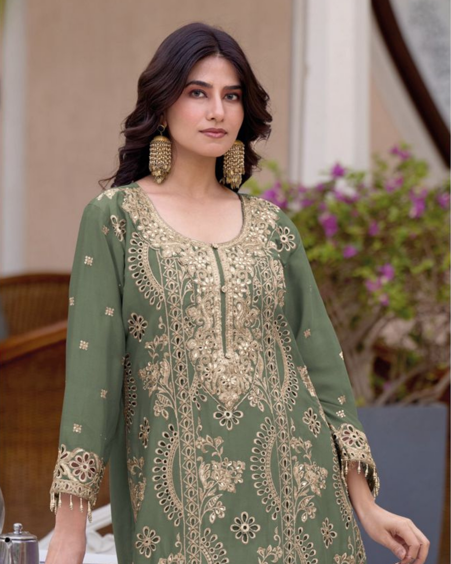 Royal Amethyst Embroidered Kurta Set