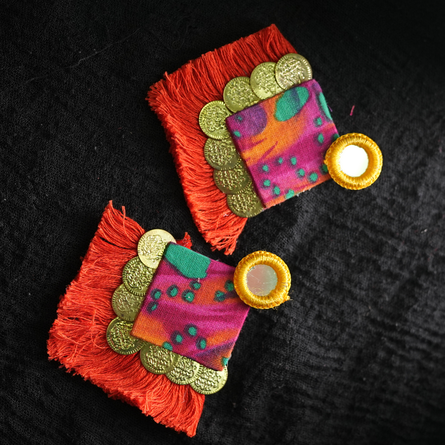 Vibrant Threads of Tradition – Handmade Boho Statement Earrings by Desisnitch 🌺