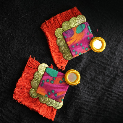 Vibrant Threads of Tradition – Handmade Boho Statement Earrings by Desisnitch 🌺