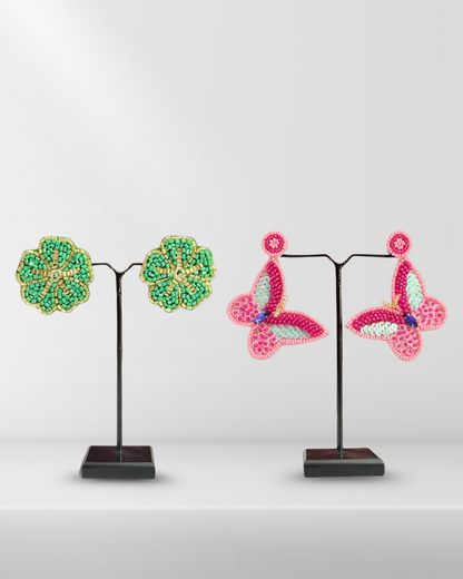 Desisnitch Handmade Earrings Combo – Bloom & Butterfly Edition (Set of 2 Pairs)