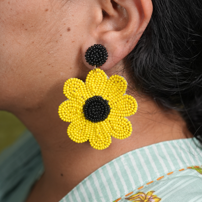 Desisnitch Handmade Floral Beaded Earrings