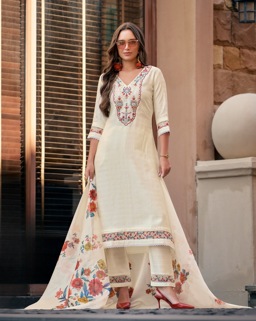 Handwork And Embroidery On Viscouse Silk Fabrics