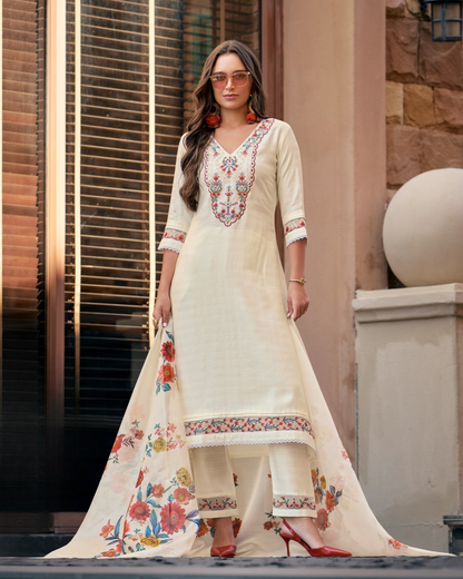 Handwork And Embroidery On Viscouse Silk Fabrics