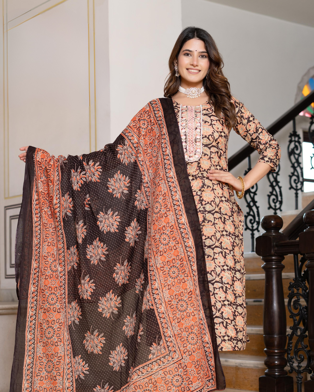 COTTON KURTI WITH PANT & DUPATTA