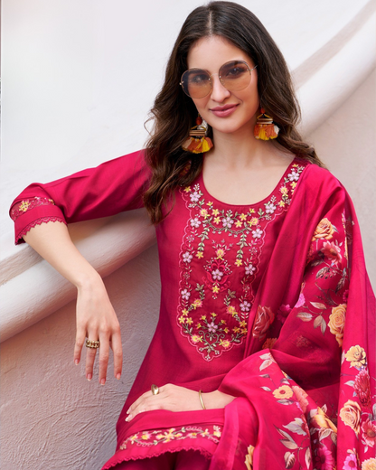 Handwork And Embroidery On Viscouse Silk Fabrics