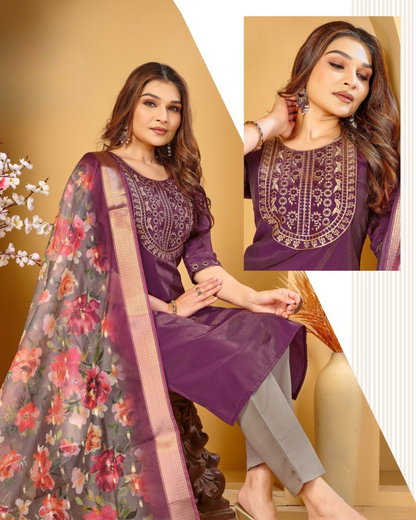 Elegant Ensemble in Roman Simmer Silk