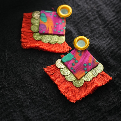 Vibrant Threads of Tradition – Handmade Boho Statement Earrings by Desisnitch 🌺