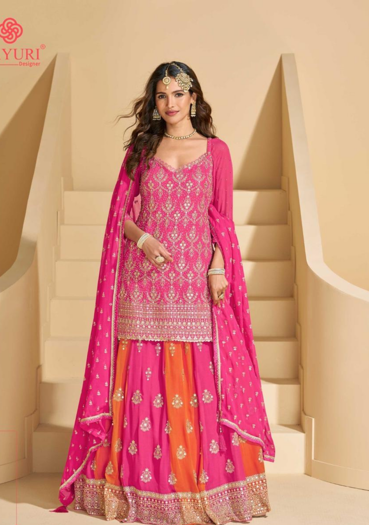 Free-Size Stitched Georgette Ensemble – Premium Embroidered Set