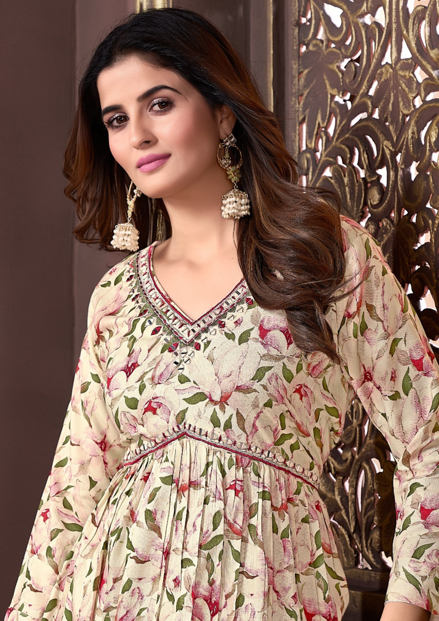 Premium Rayon Handwork Suit with Heavy Najmin Dupatta