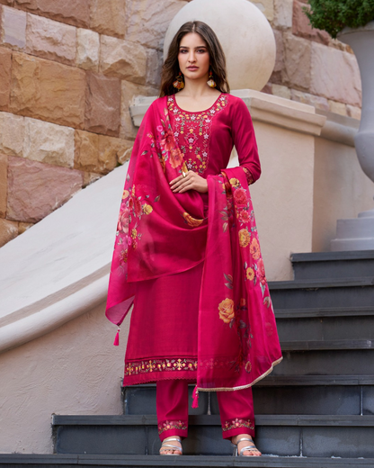 Handwork And Embroidery On Viscouse Silk Fabrics