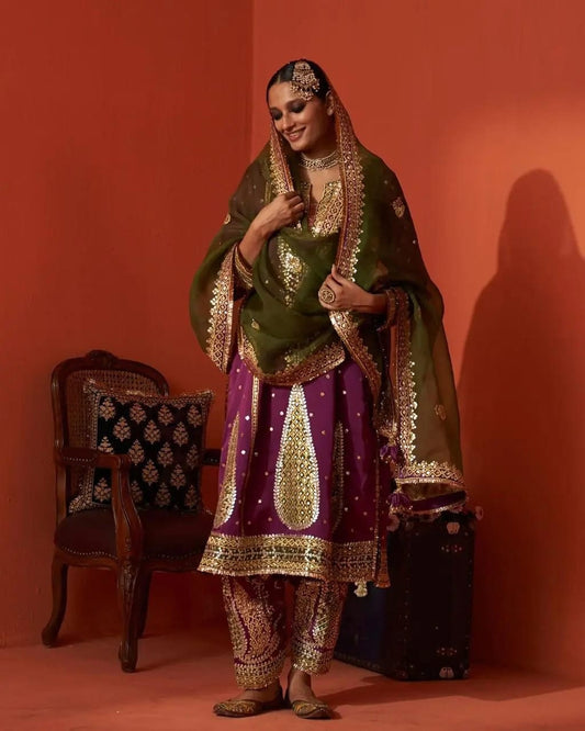 Elegant Pure Tissue &amp; Organza Embroidered Suit – Premium Quality