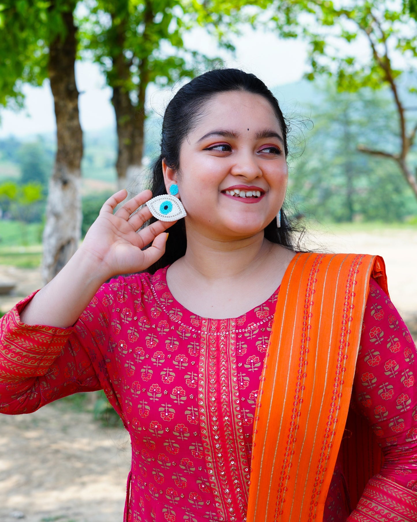 Desisnitch Blue Evil Eye Handmade Earrings