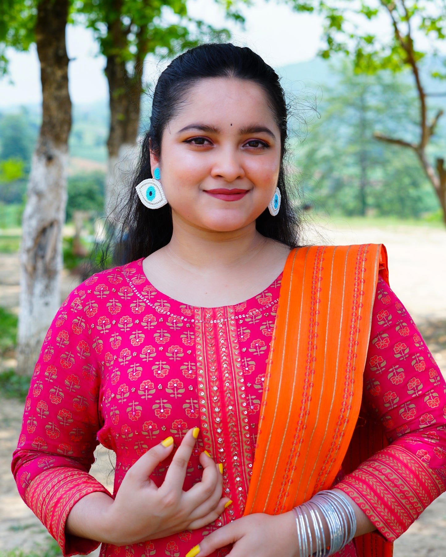 Desisnitch Blue Evil Eye Handmade Earrings