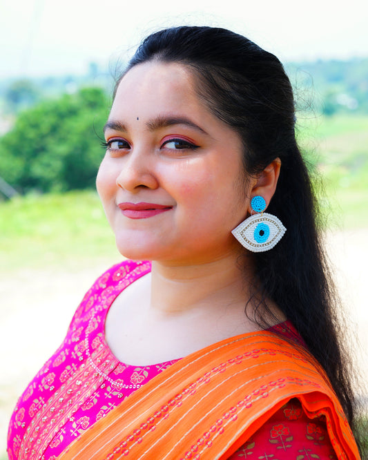 Desisnitch Blue Evil Eye Handmade Earrings