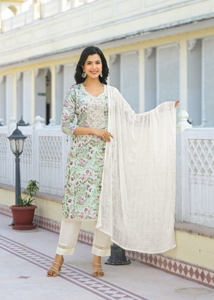 Blush Elegance Floral Kurta Set