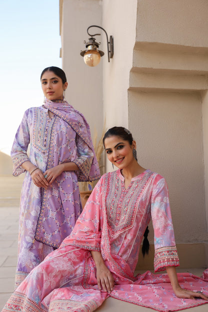 Aqua Elegance Embroidered Anarkali Set