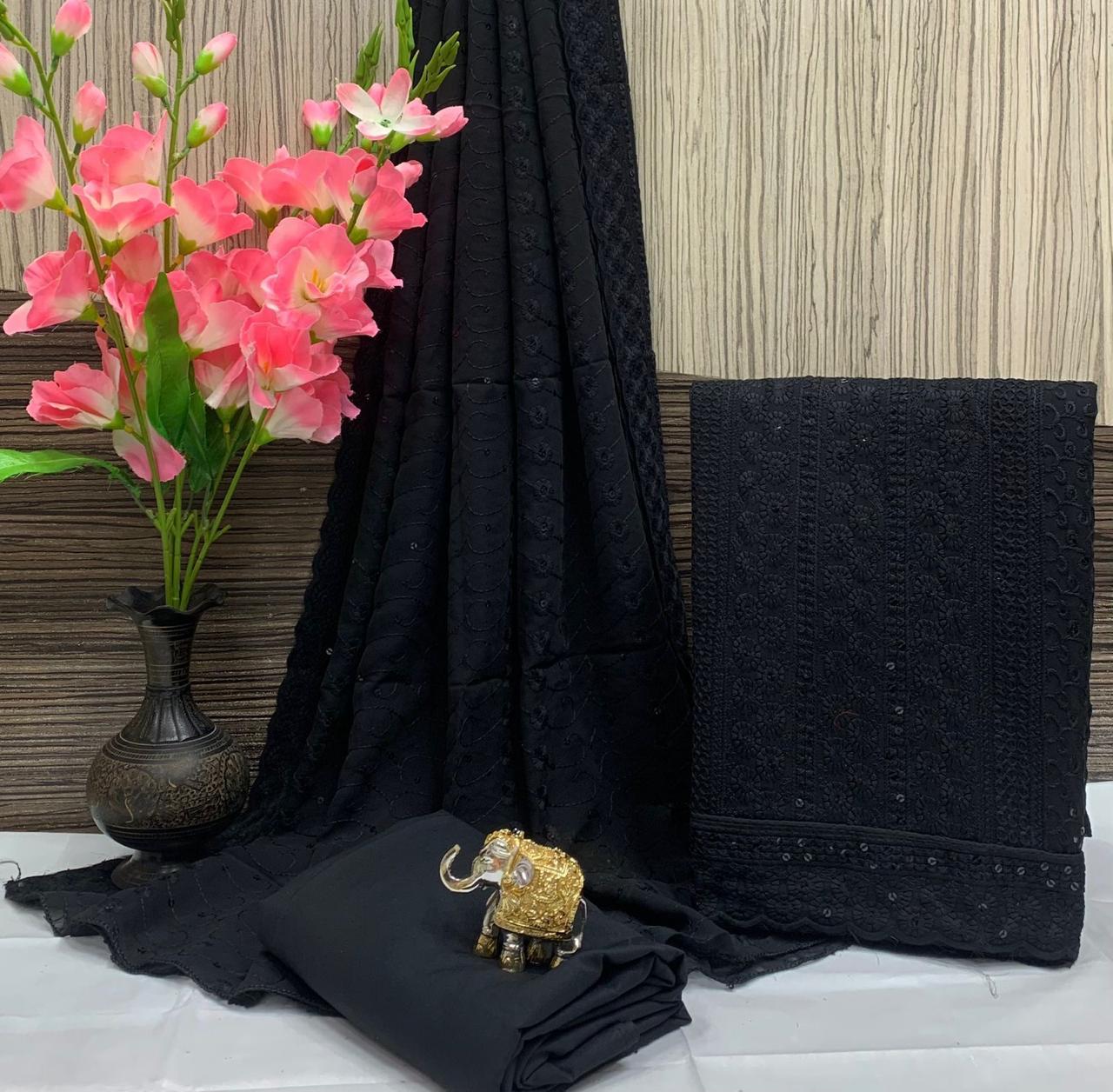 Elegant Chikankari Georgette Suit – Timeless Grace & Craftsmanship