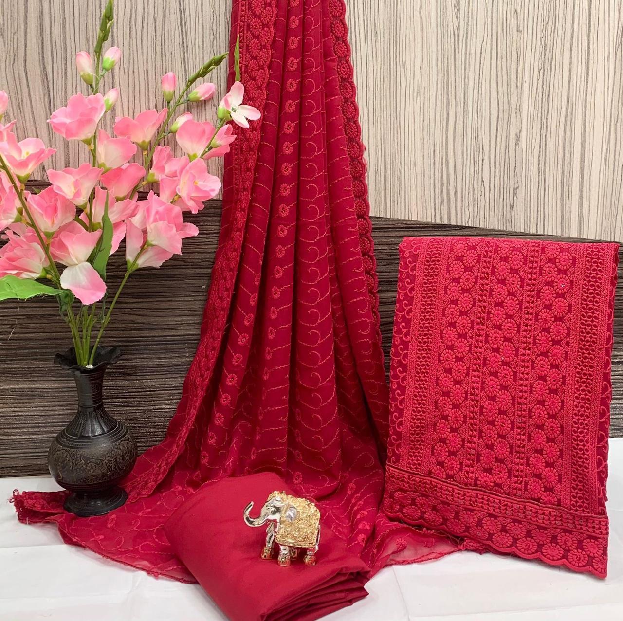 Elegant Chikankari Georgette Suit – Timeless Grace & Craftsmanship