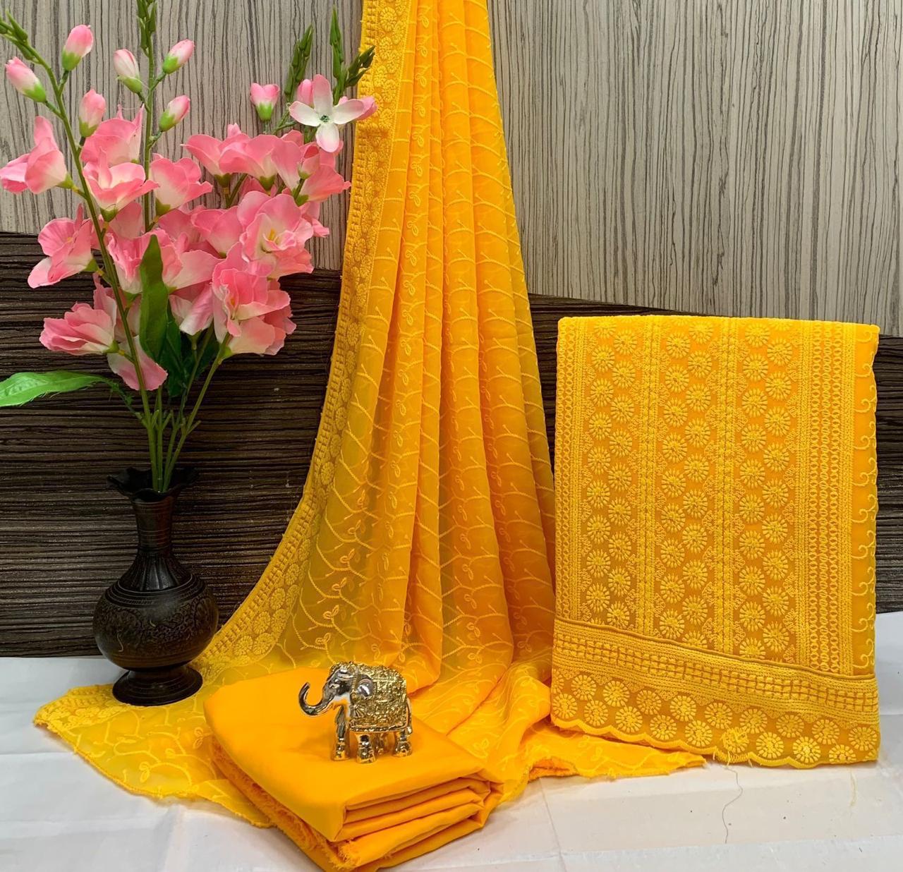 Elegant Chikankari Georgette Suit – Timeless Grace & Craftsmanship