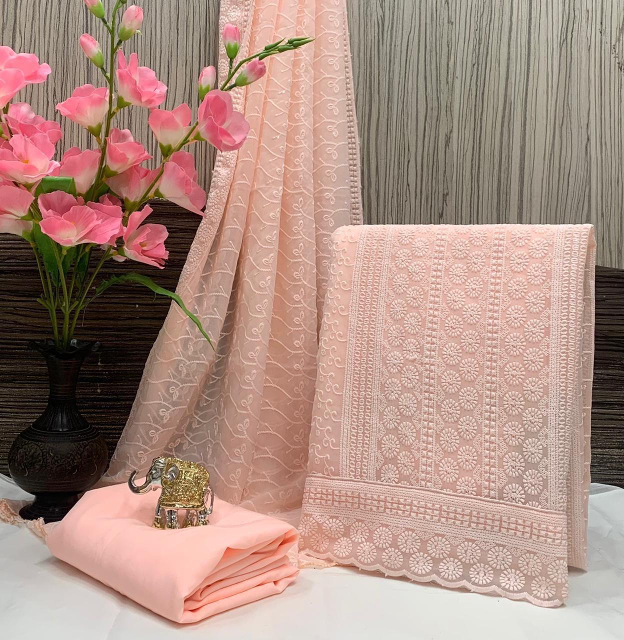 Elegant Chikankari Georgette Suit – Timeless Grace & Craftsmanship