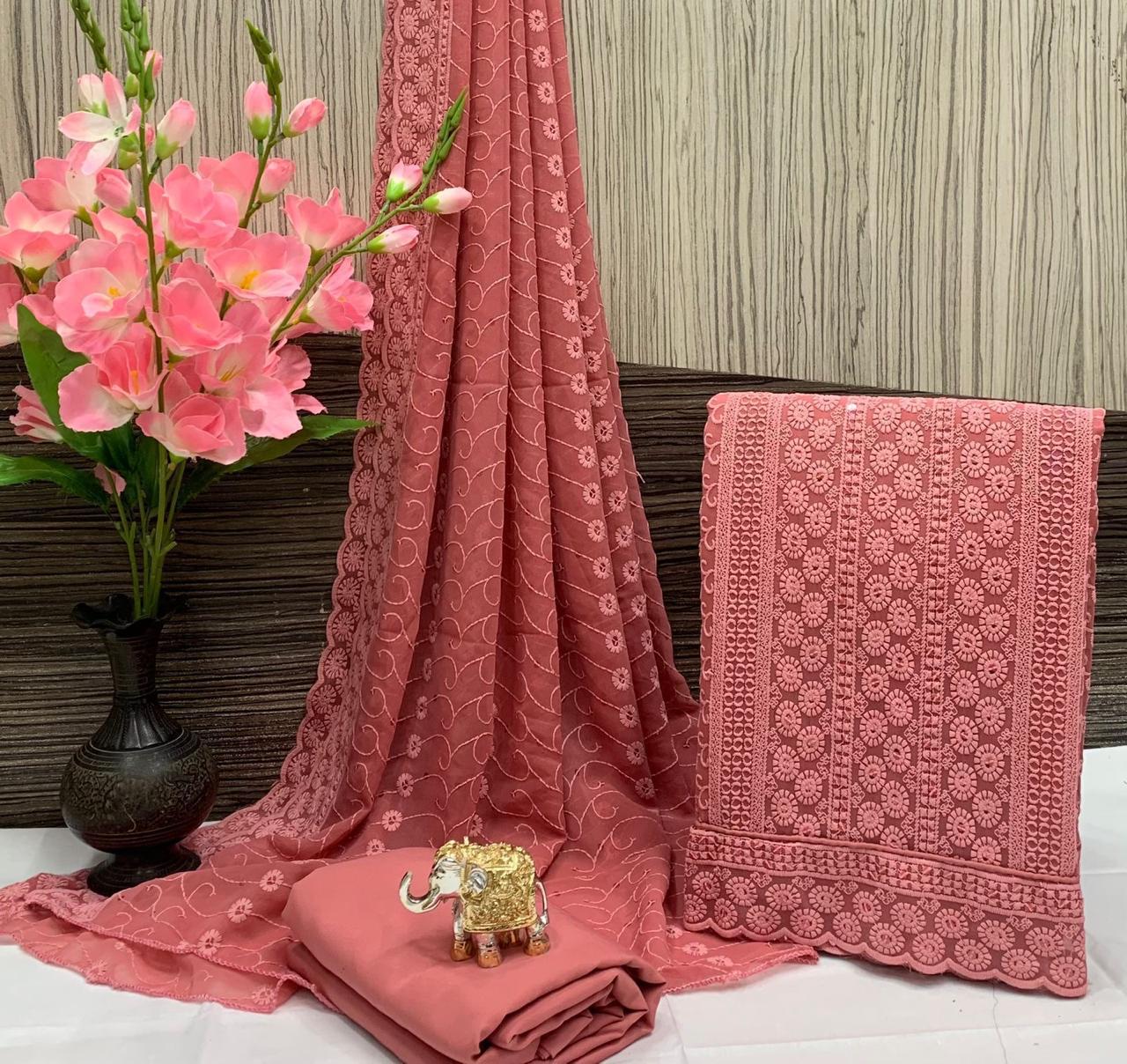 Elegant Chikankari Georgette Suit – Timeless Grace & Craftsmanship