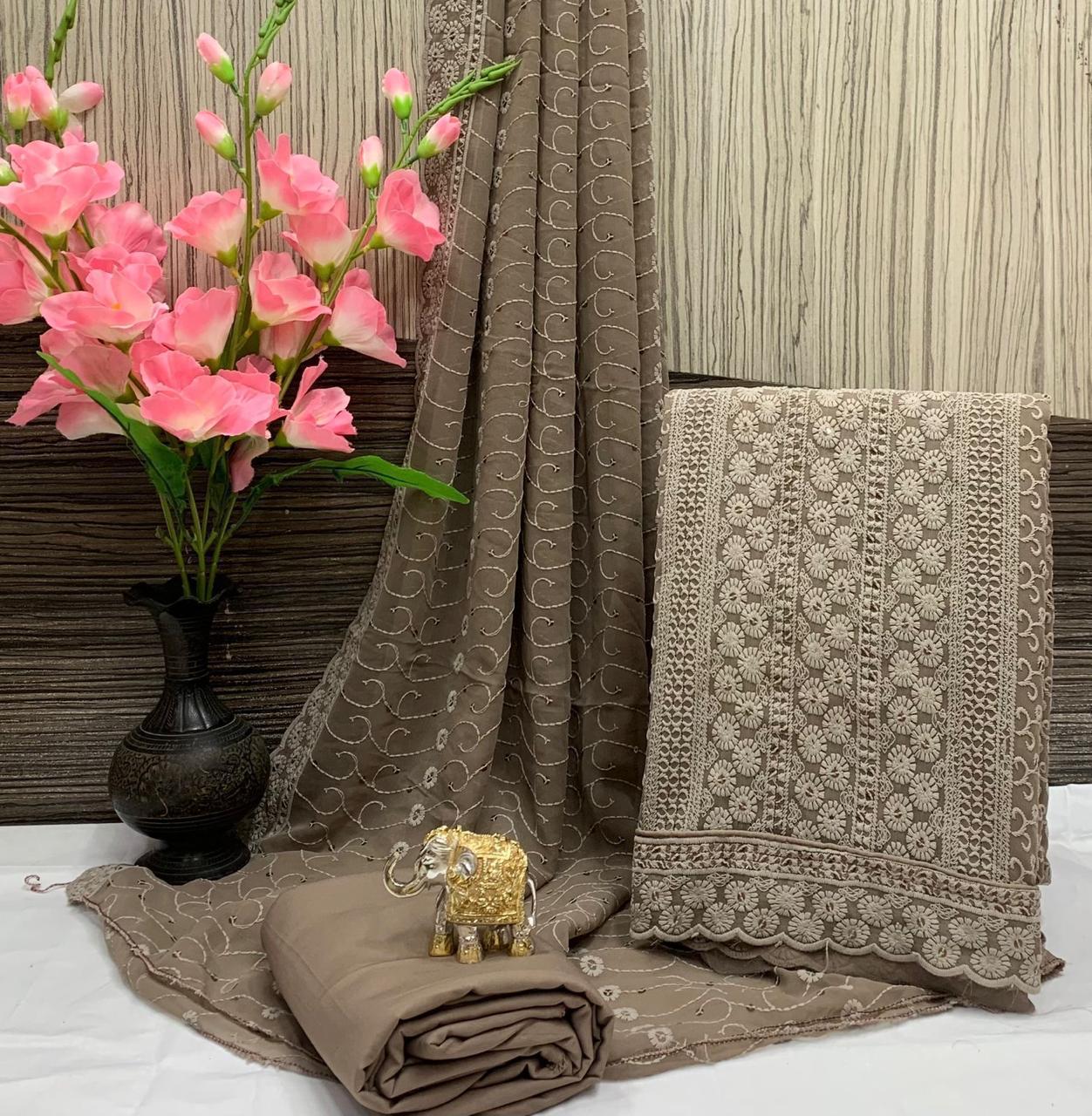 Elegant Chikankari Georgette Suit – Timeless Grace & Craftsmanship