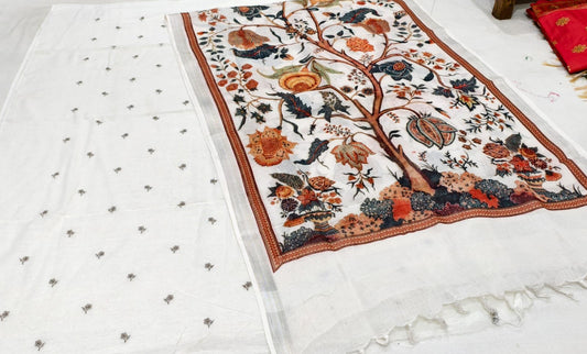 Pure Bhagalpuri Linen Suit – Elegance with Resham Embroidery & Digital Print Dupatta