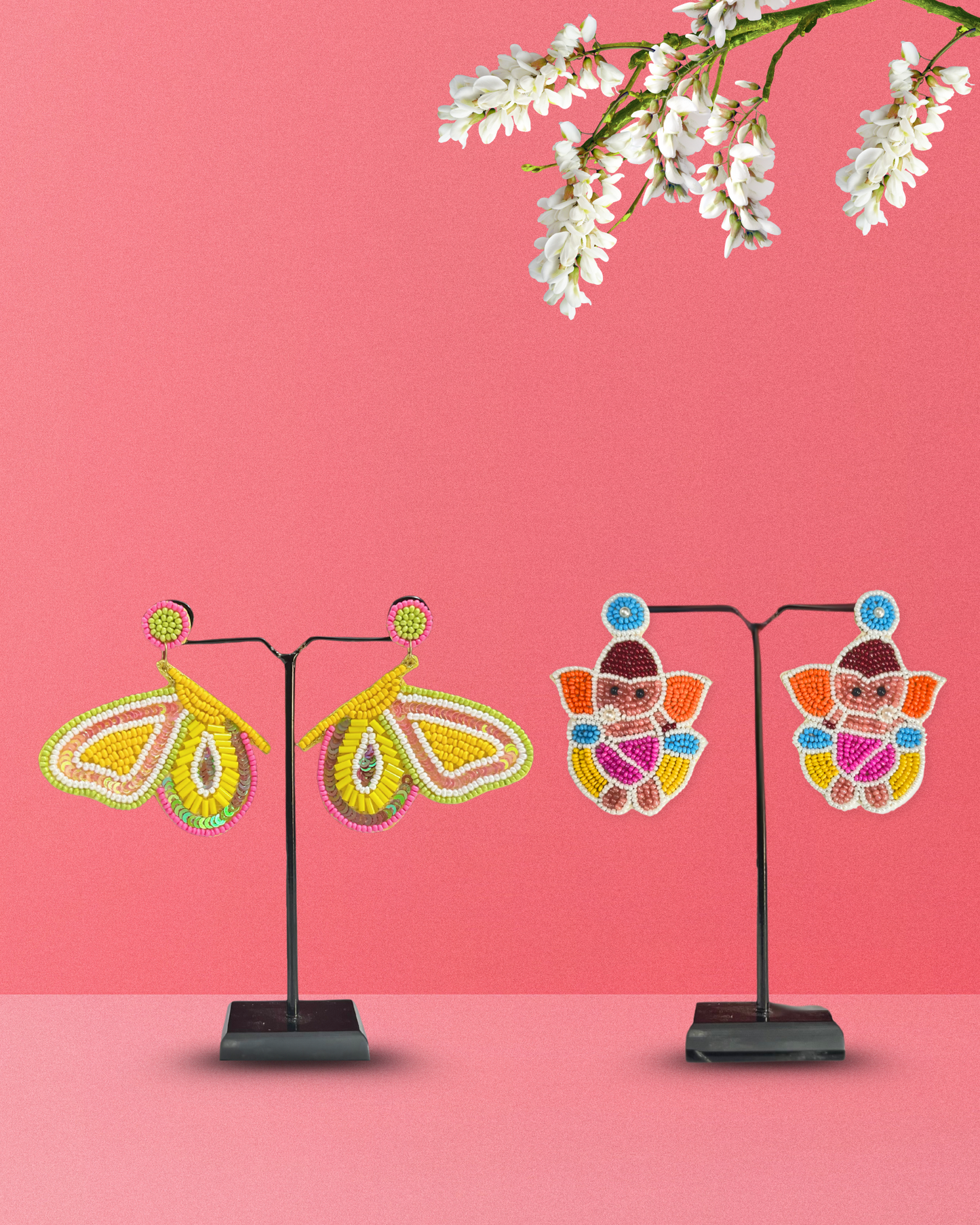 Desisnitch Handmade Earrings Combo – Butterfly & Ganesha Edition (Set of 2 Pairs)
