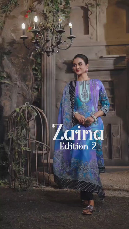 Elegant Viscose Rayon Suit with Swarovski Diamond Work